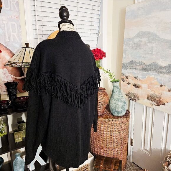 Vintage Ferretti Studio Stylish Fringe Detail Long Sleeve Sweater - Picture 2 of 14